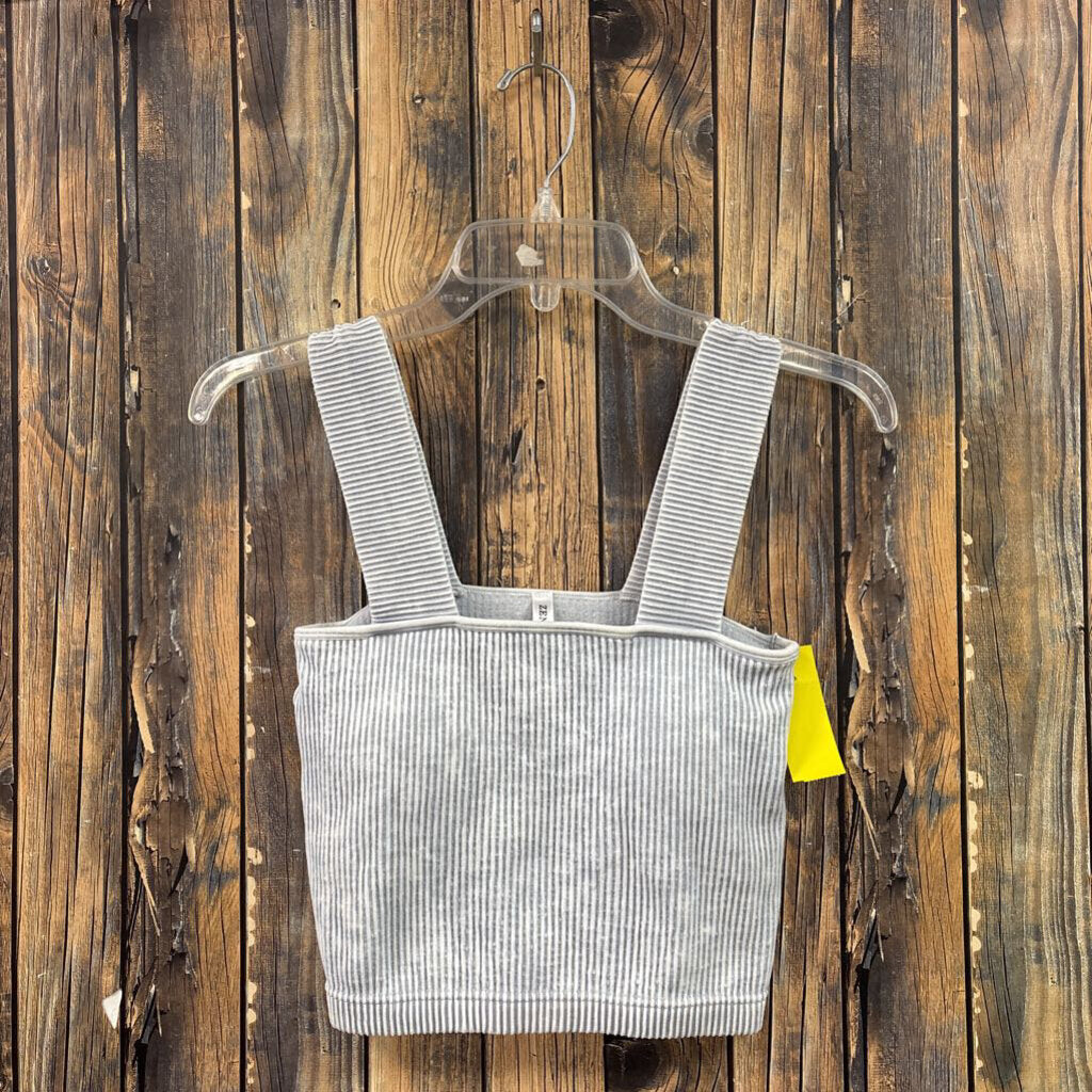 Zenana Ribbed Grey Tank, Womens L/XL