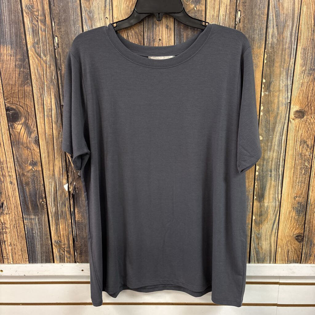 Zenana Buttery Soft Grey Top, Womens 3X