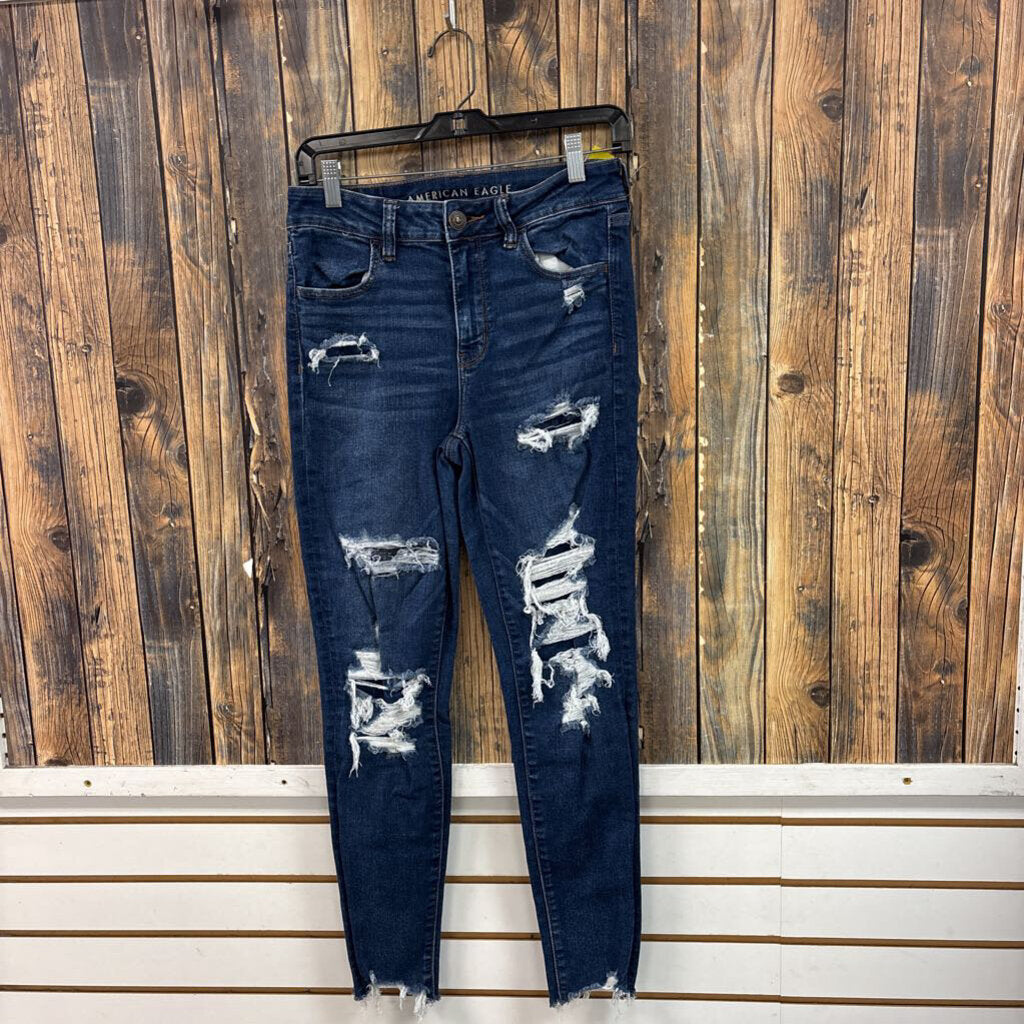 American Eagle Distressed High Rise Jeggings, Womens 8 Regular