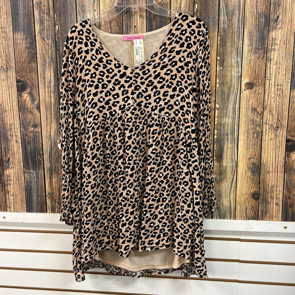 Simply Southern Animal Print Tunic, Womens XL
