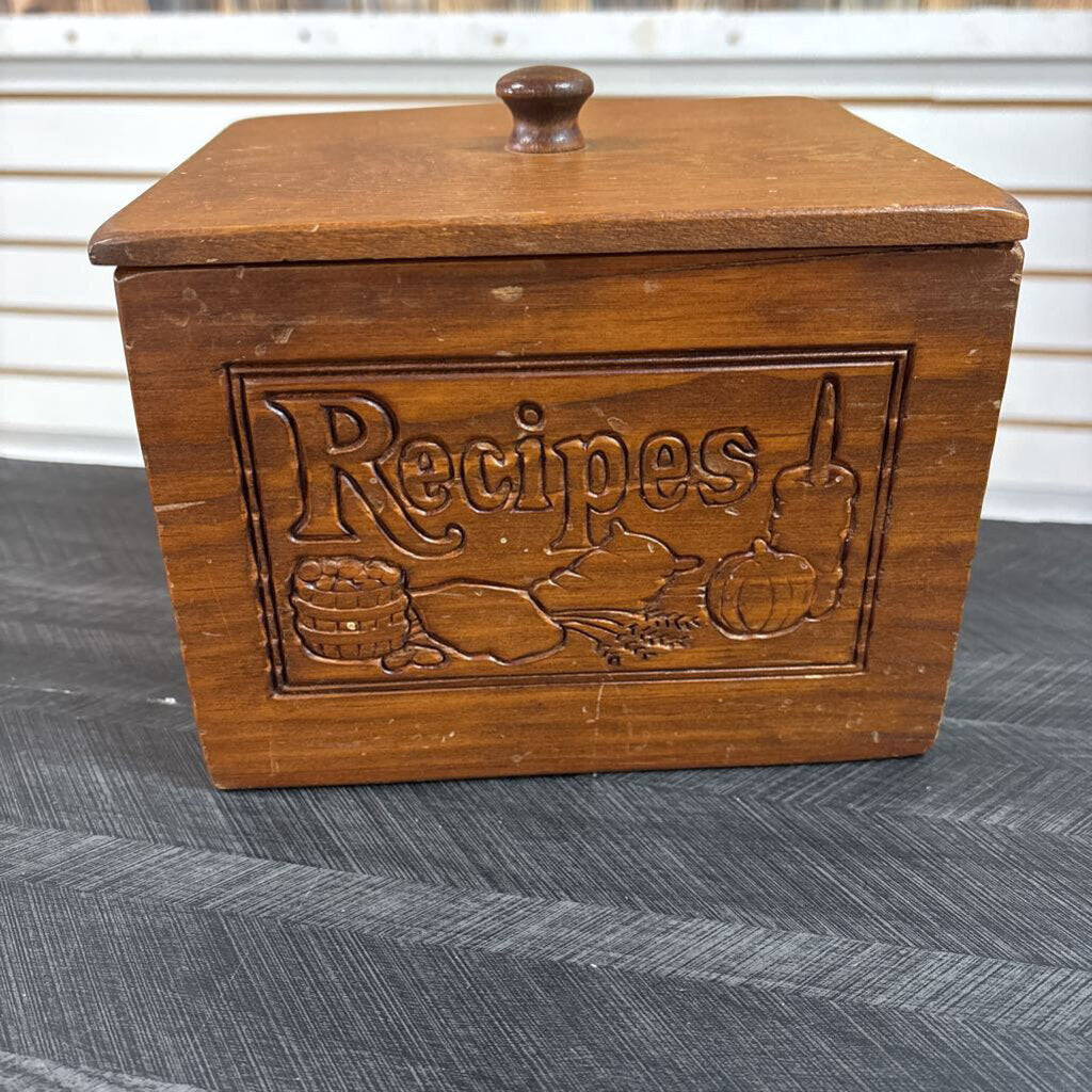 Wooden Recipe Box - NO SHIP - 6x5