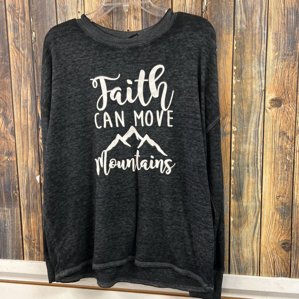 Faith Can Move Mountains Sweatshirt, Women's M
