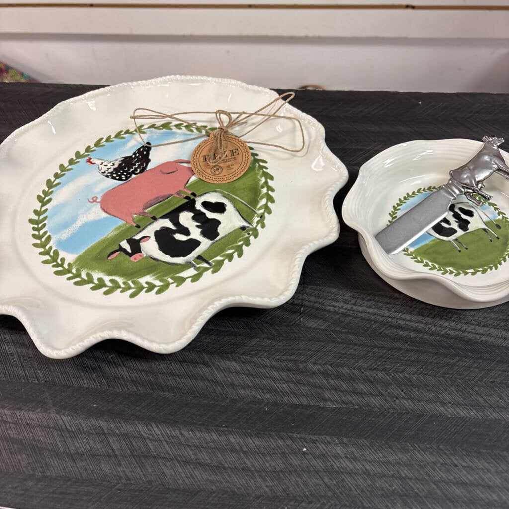 3 PC Mudpie Brie Baker Set w/ Utensil