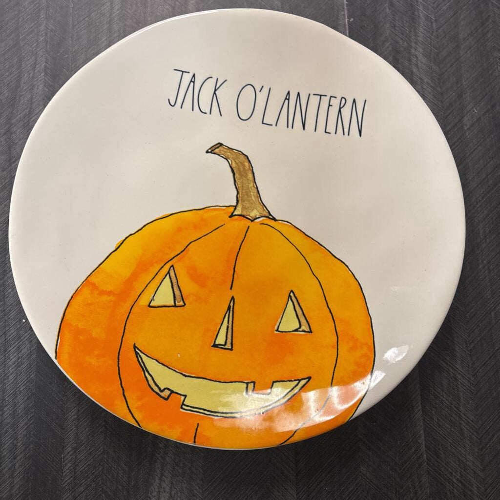 Rae Dunn Jack O Lantern Plate - NO SHIP - 11 IN