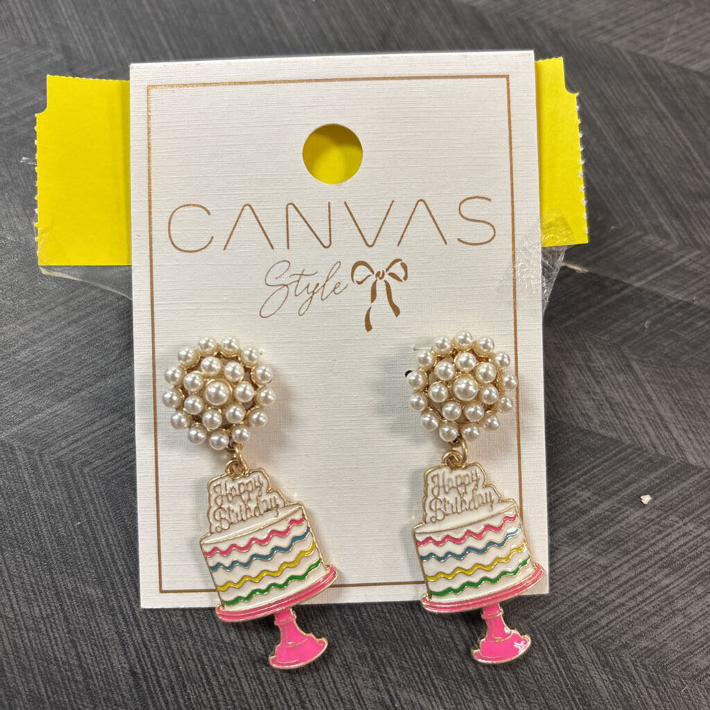 Birthday Cake Earrings, New