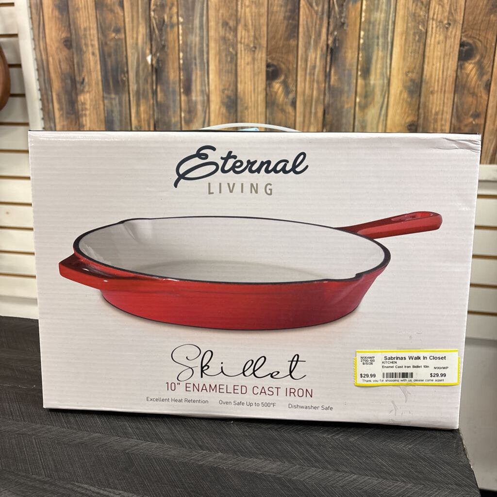 Enamel Cast Iron Skillet 10in