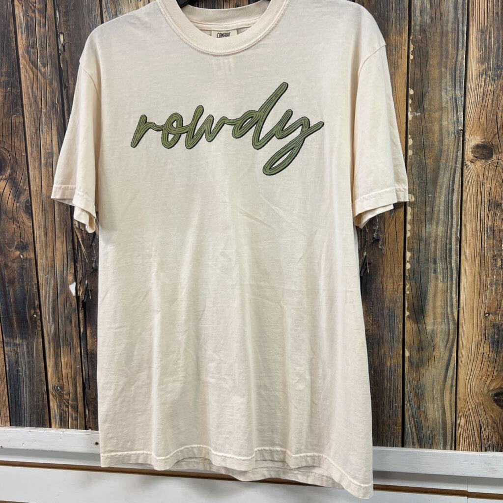 Rowdy Cream Tee, Womens M