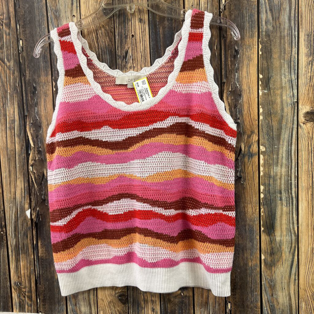 Loft Colorful Crochet Tank, Womens S