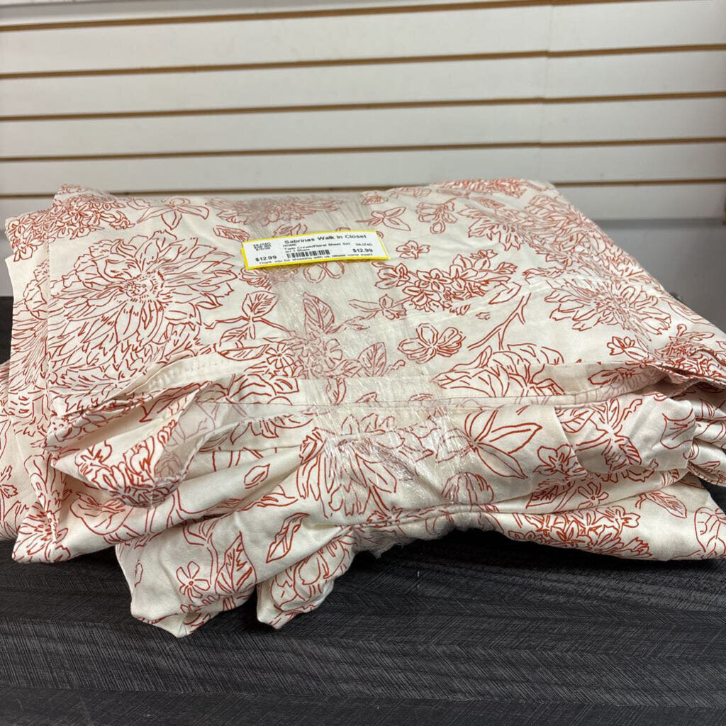 Twin Cream/Floral Sheet Set w/ 1 Sham