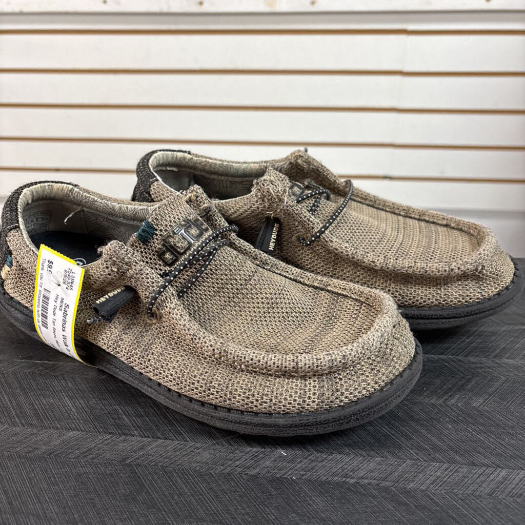 Hey Dude Tan Shoes, Mens 7