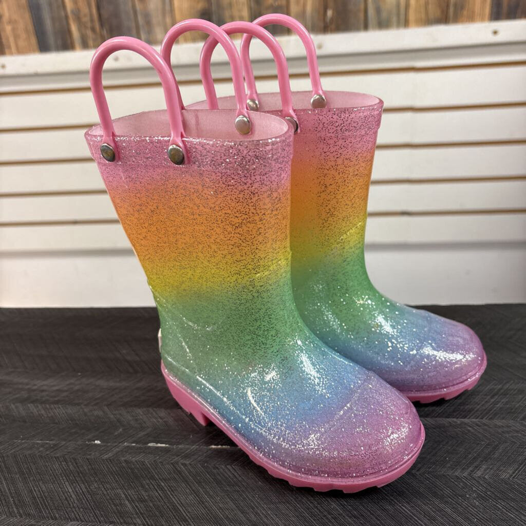 London Fog Glitter Rain Boots, Toddler Girls 8