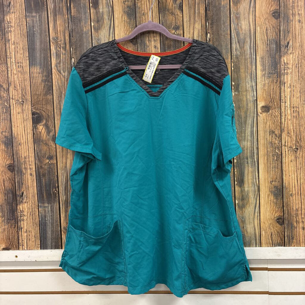 Dickies Teal Scrub Top, Women's 4XL