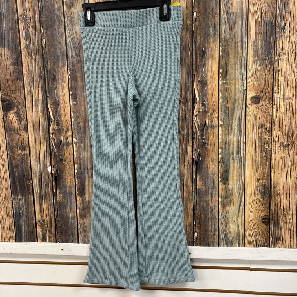 Waffle Knit Green Pants, Girls 7/8
