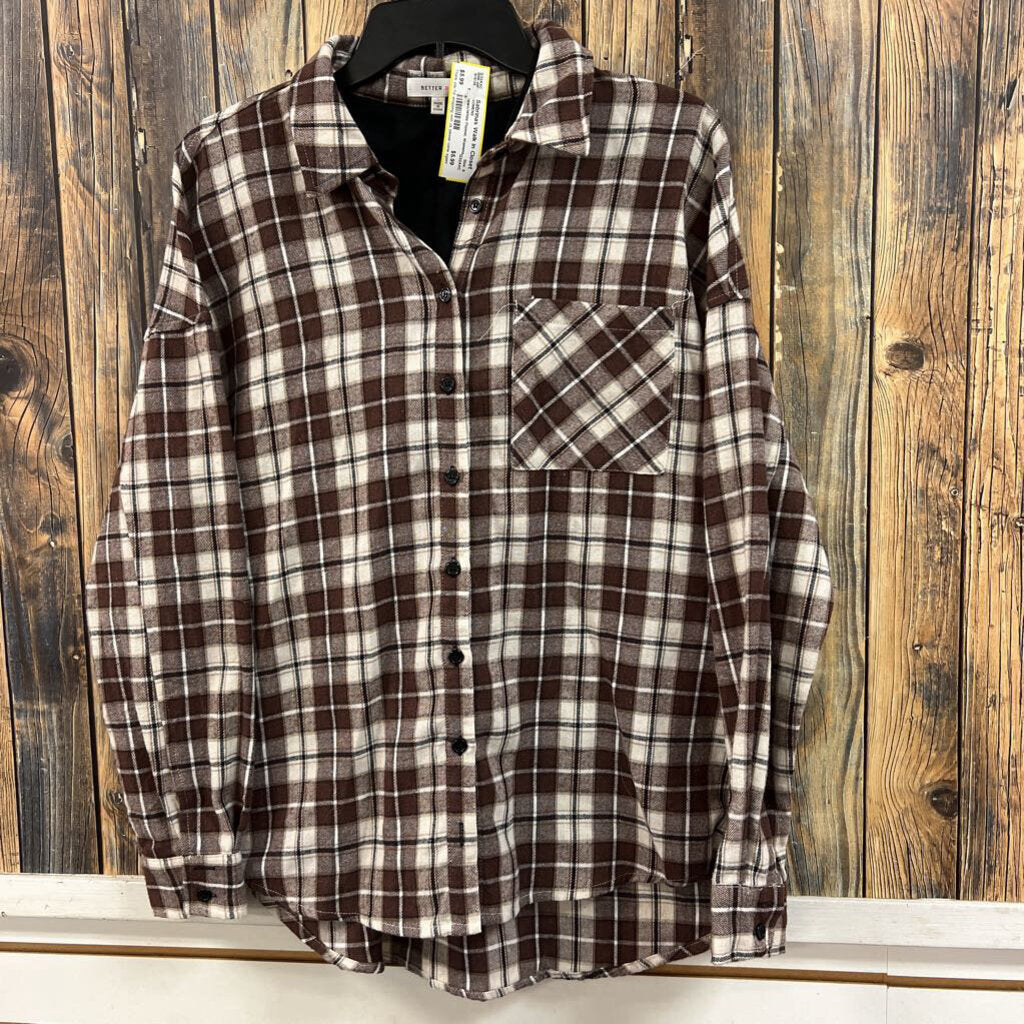 Brown/White Flannel, Womens S