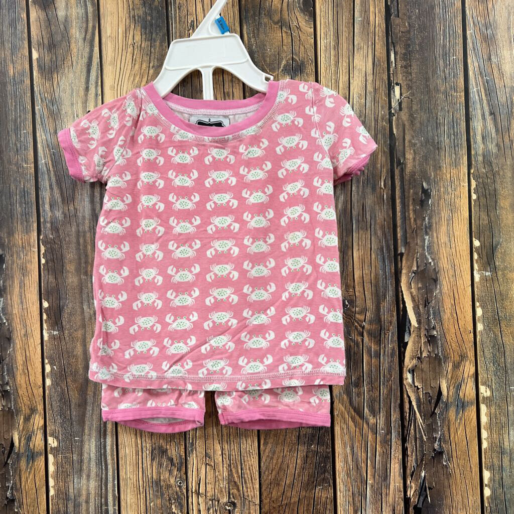 Mudpie Bamboo Crab PJ Set, Girls 2T