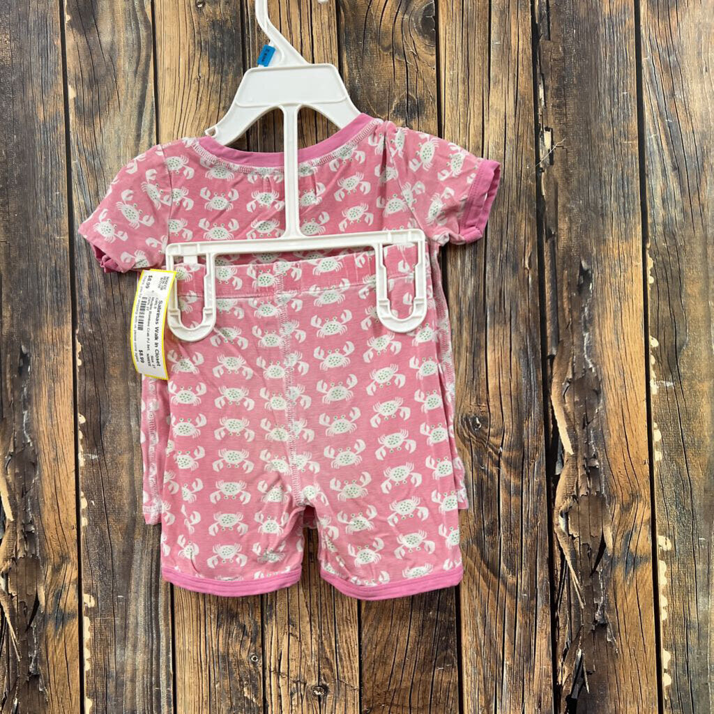 Mudpie Bamboo Crab PJ Set, Girls 2T