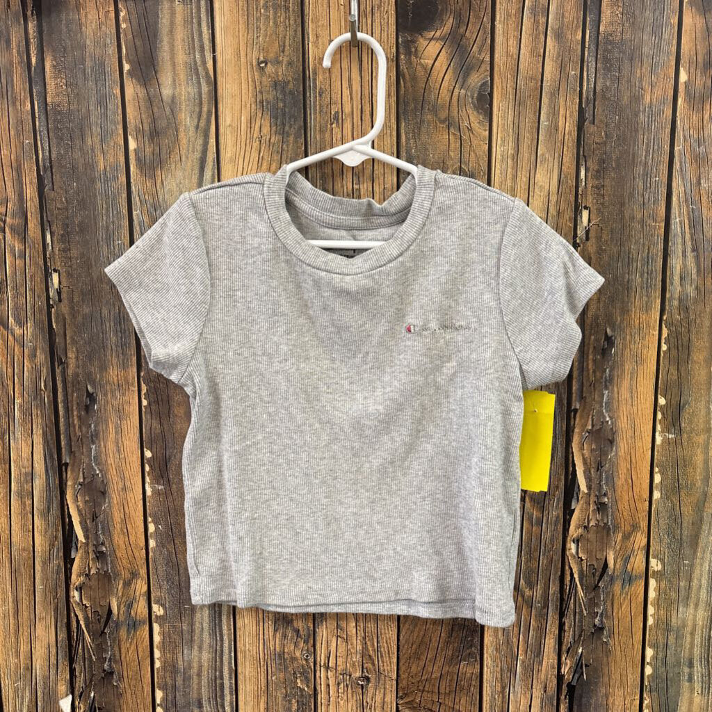 Champion Grey Ribbed Top, Girls 7/8