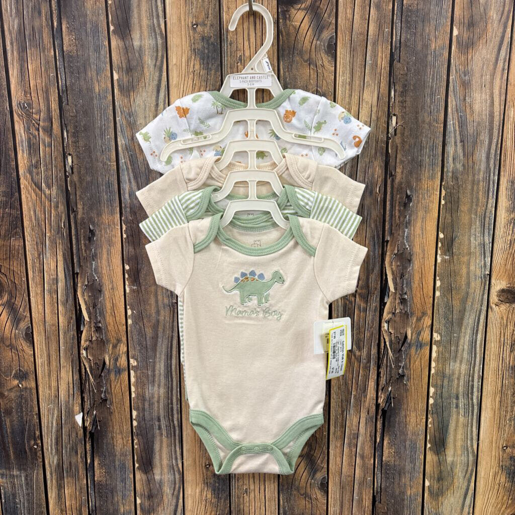 NWT Elephant & Castle 4 PC Onesie Set, Boys 3-6M