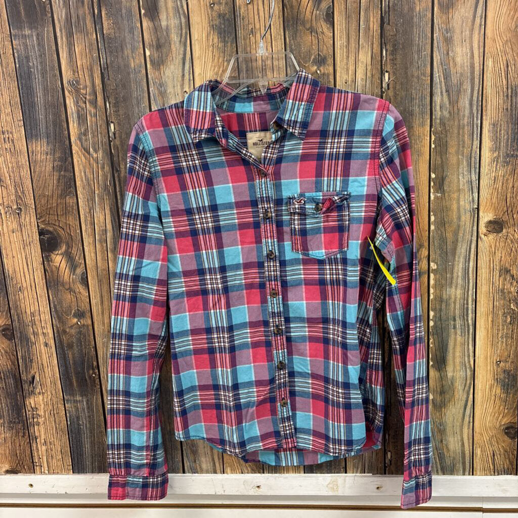 Hollister Pink/Blue Flannel, Mens M
