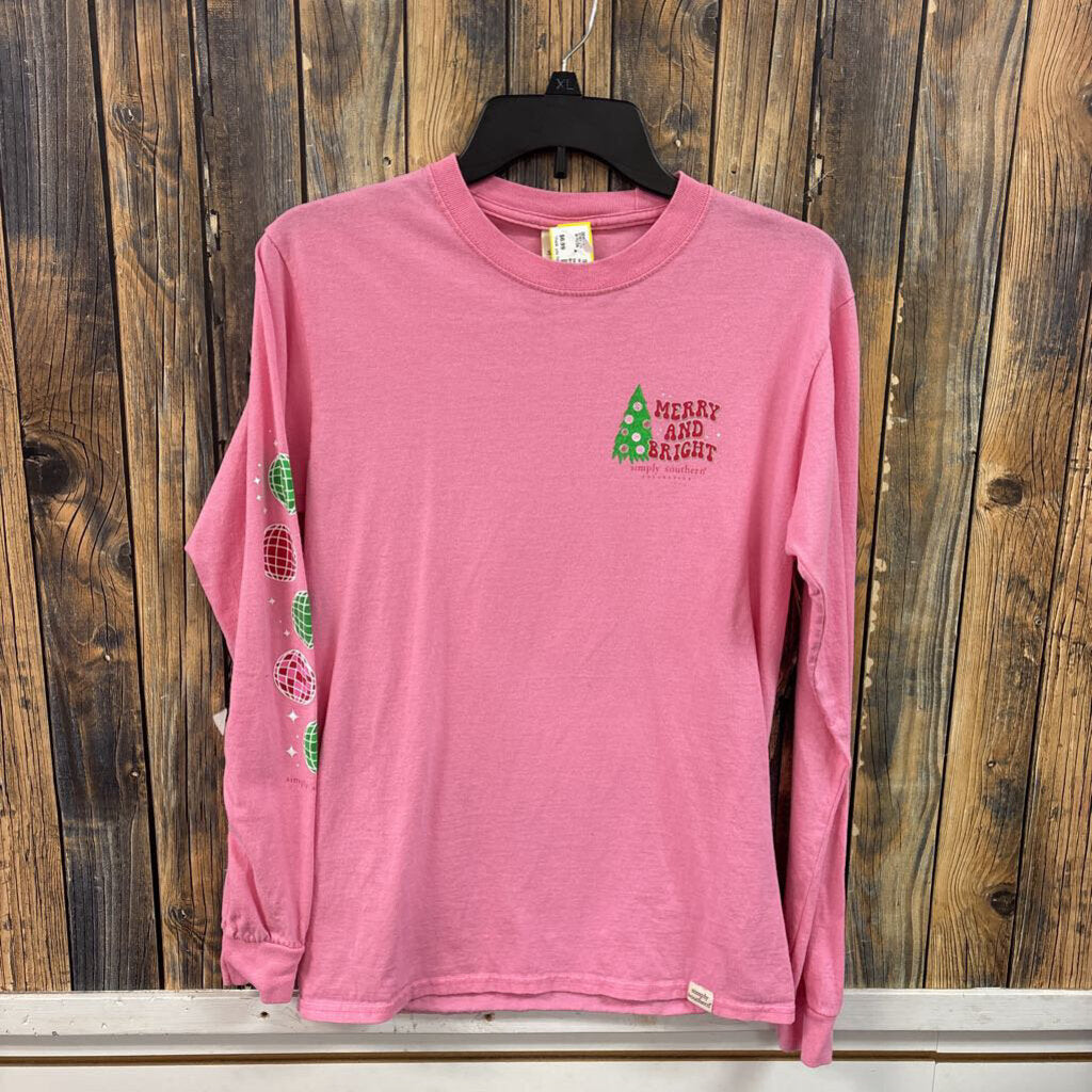 Simply Southern Merry & Bright Top, Womens S