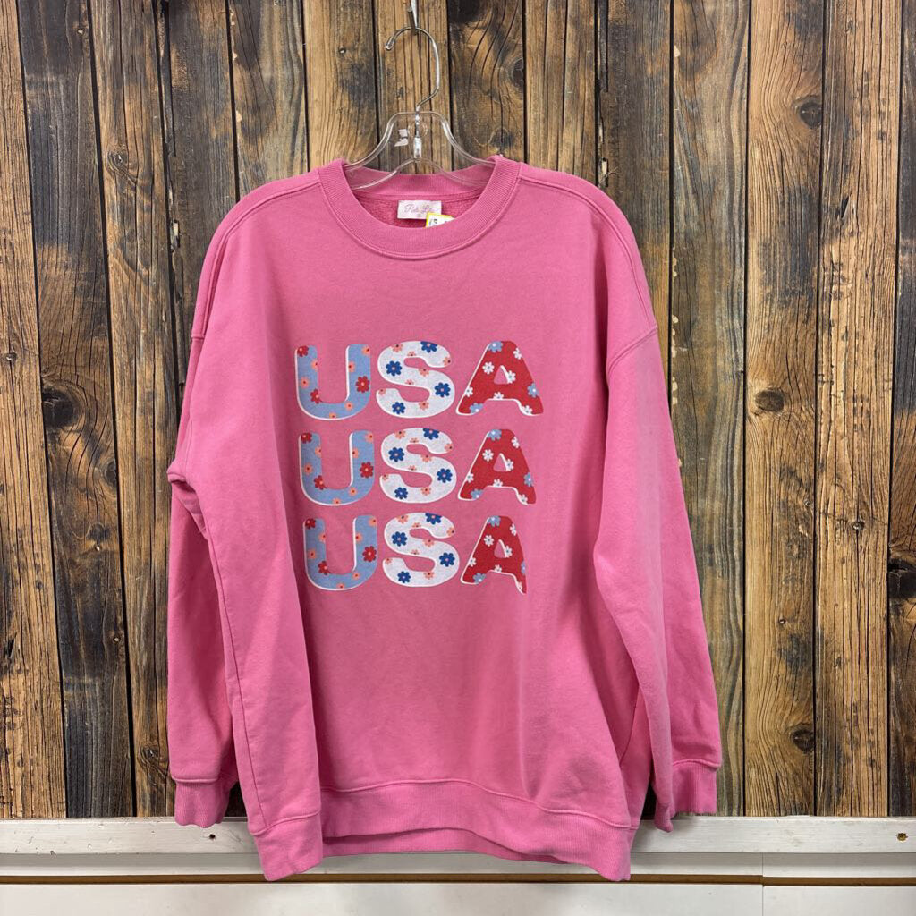 Pink Lily USA Sweatshirt, Women's S