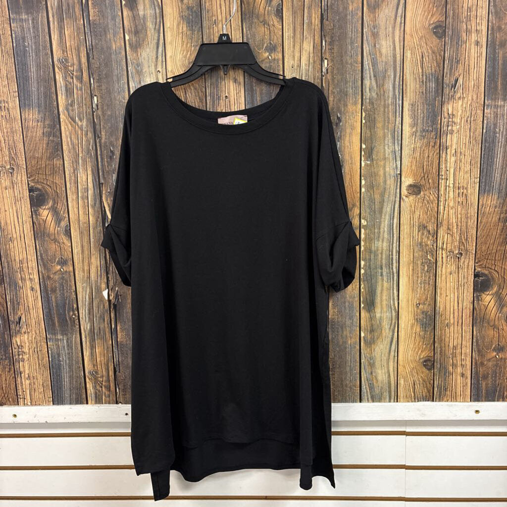 Zenana Buttery Soft Black Tee, Womens XL