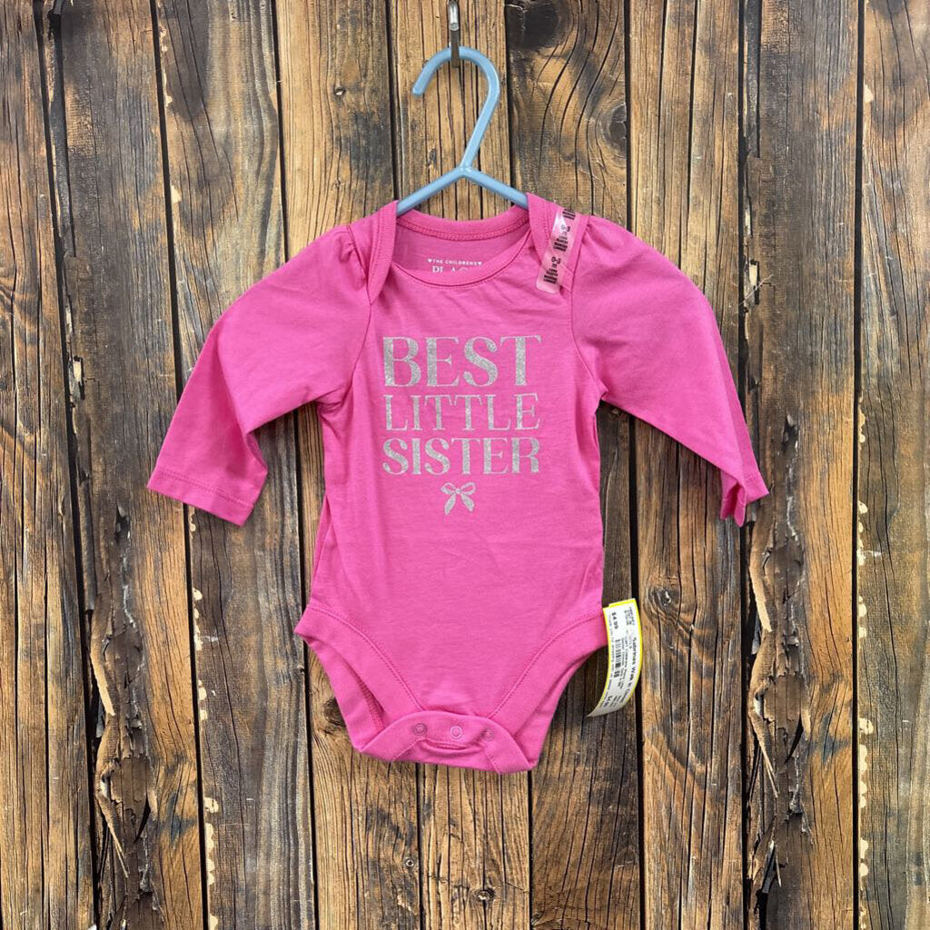 NWT Childrens Place Little Sister Onesie, Girls 0-3M