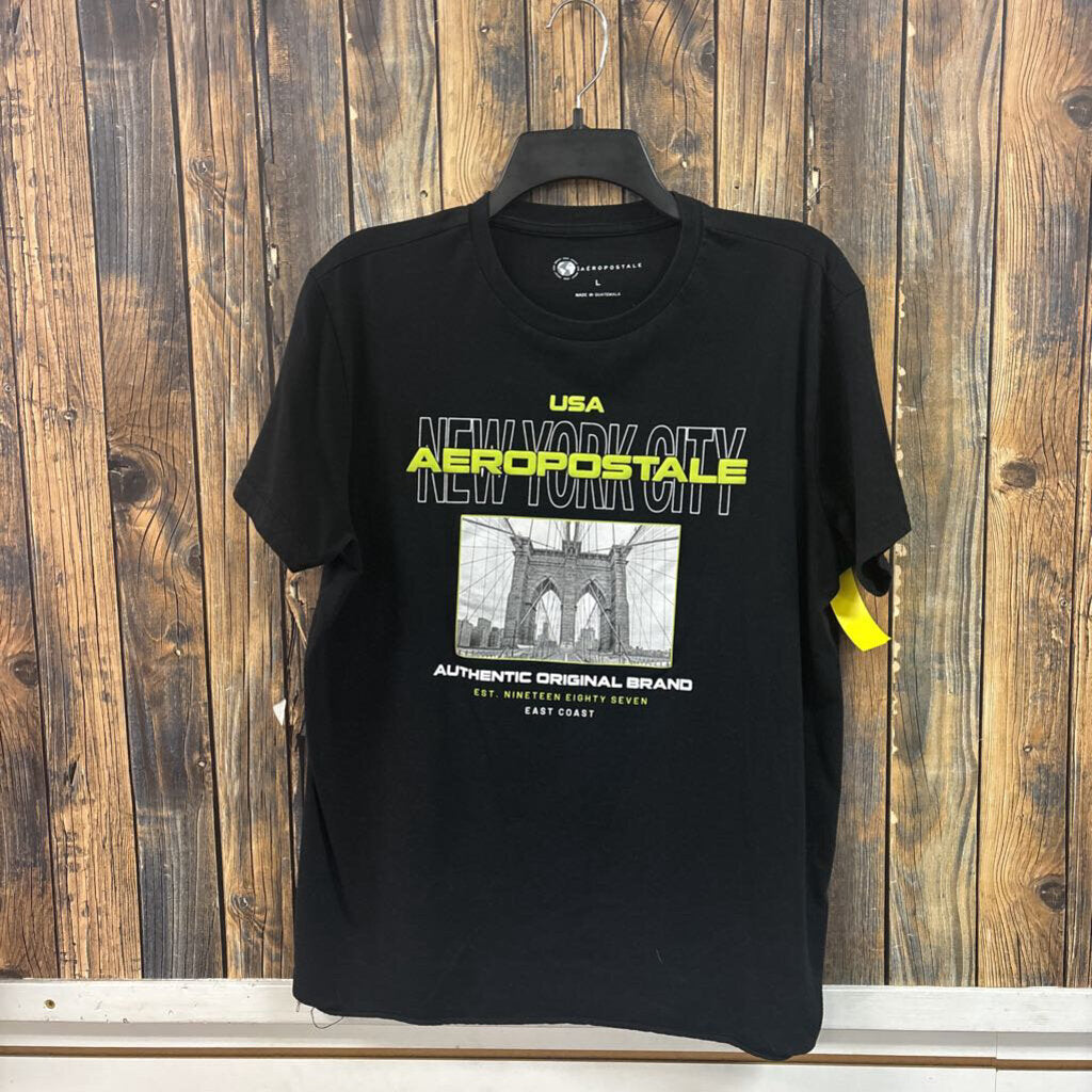 Aeropostale Black Tee, Men's L