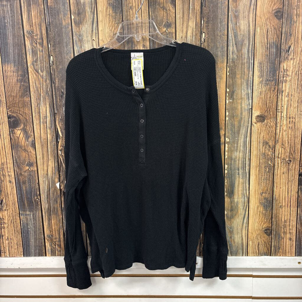 Offline Black Ribbed Top, Womens L