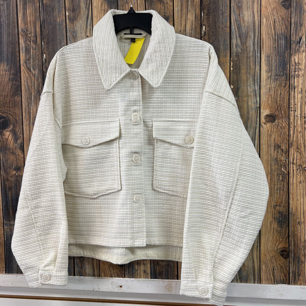 Shinestar White Button Jacket, Womens L