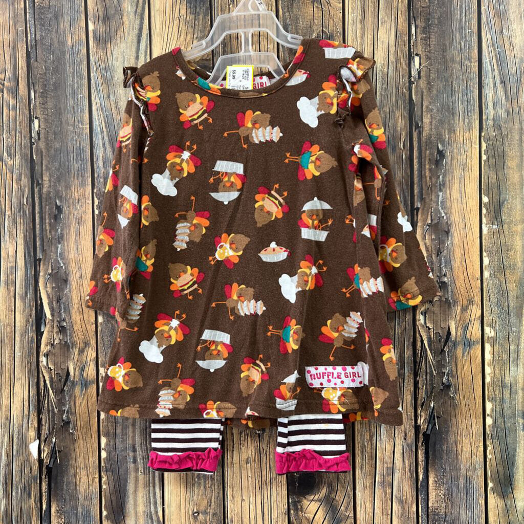 Ruffle Girl Turkey Set, Girls 12/18M