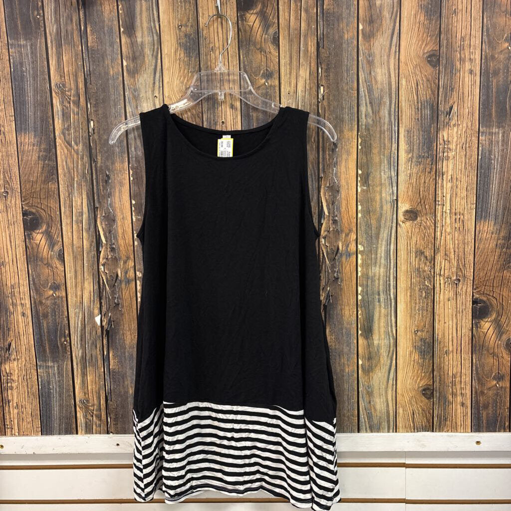 Zenana Black Stripe Tunic, Women's M