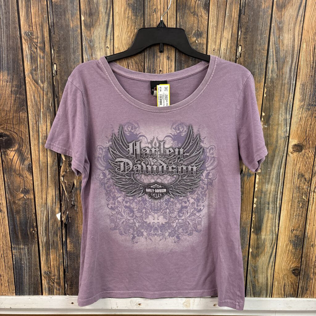 Harley Davidson Purple Tee, Womens L