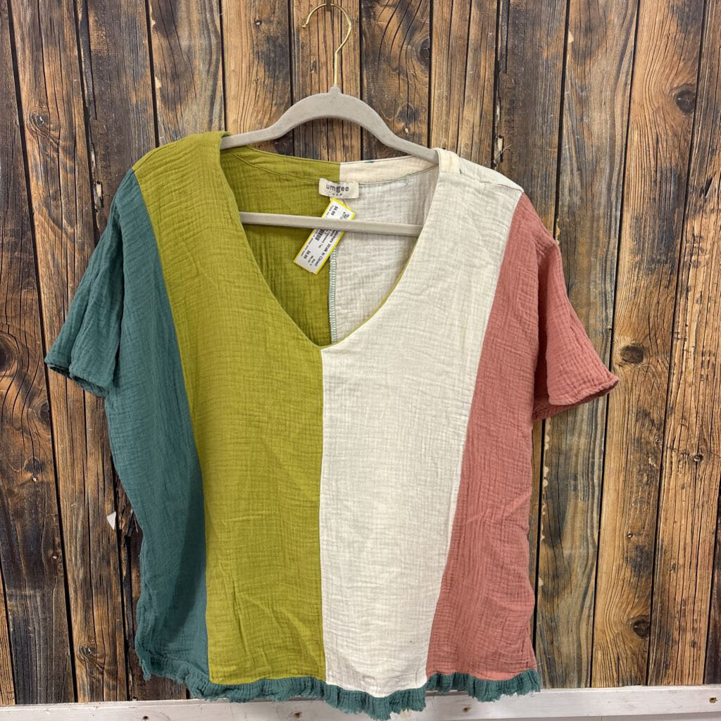 Umgee Colorblock Top, Womens S