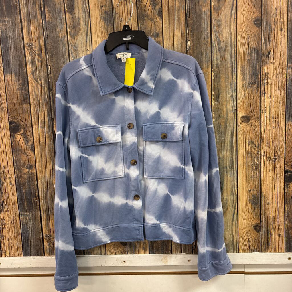 Umgee Blue Tie-Dye Shacket, Women's M