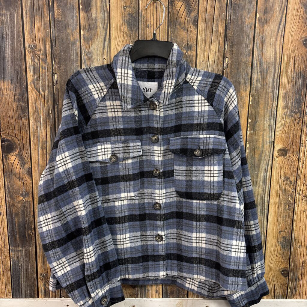 YMI Blue Plaid Skacket, Womens L