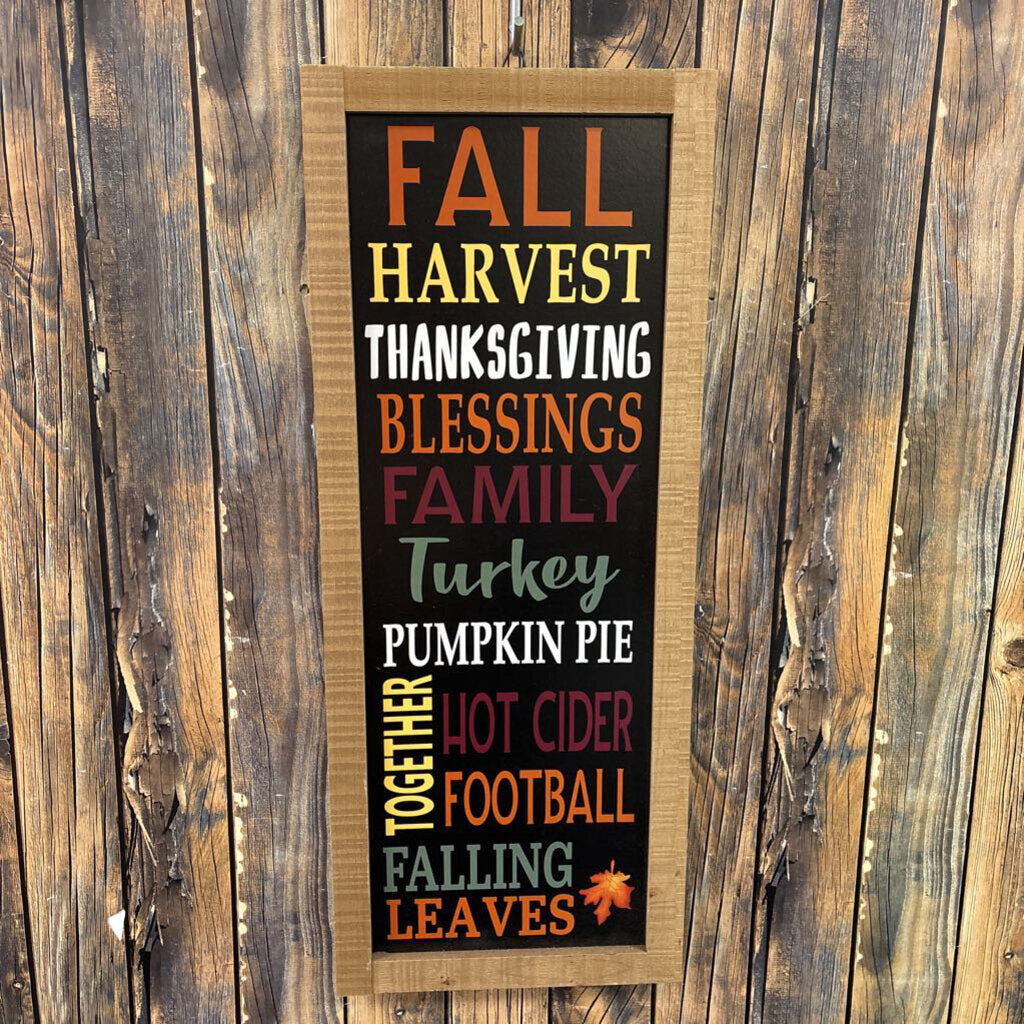 Fall Harvest Sign, No Shipping 24x10in