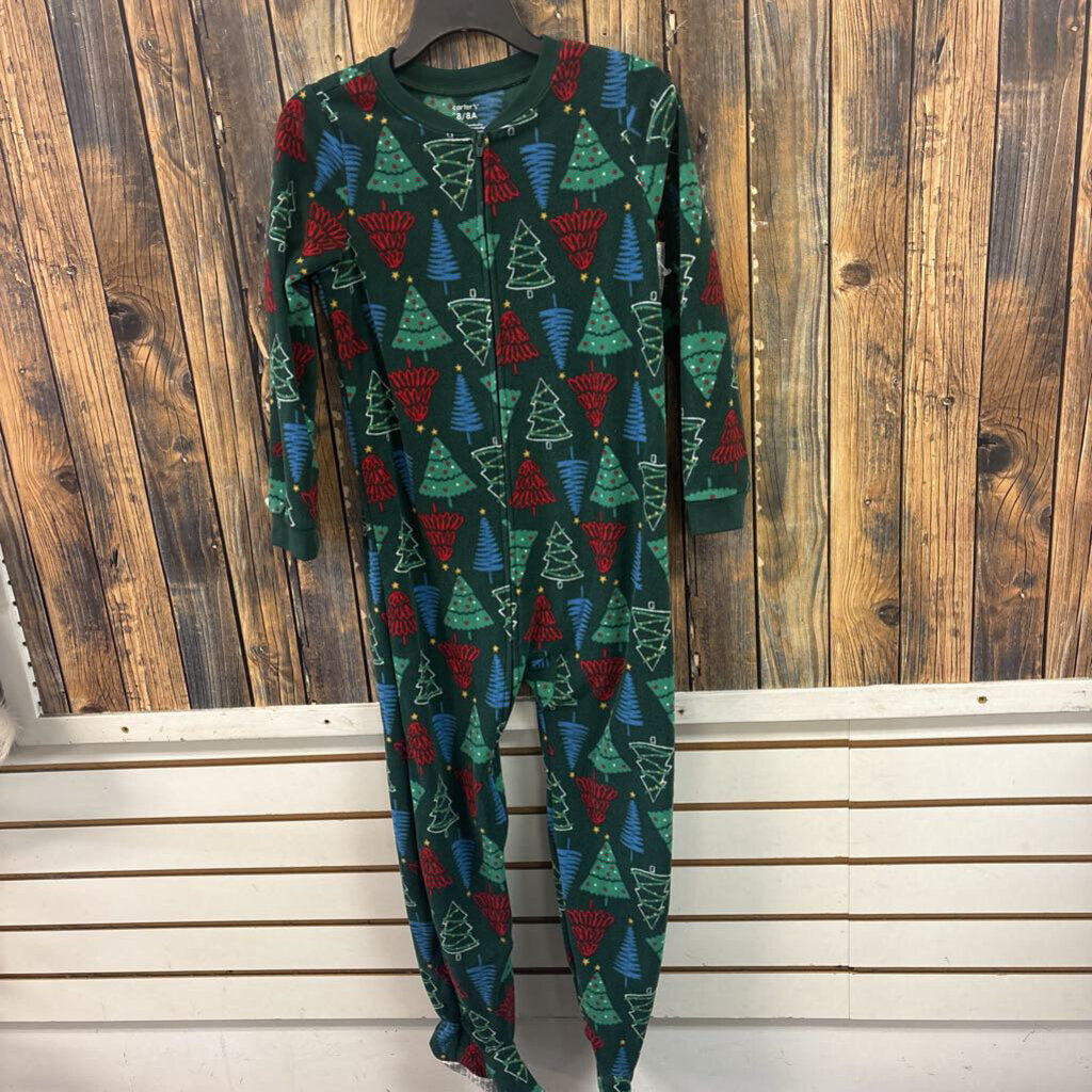 Carters Christmas Tree Footed PJs, Youth 8