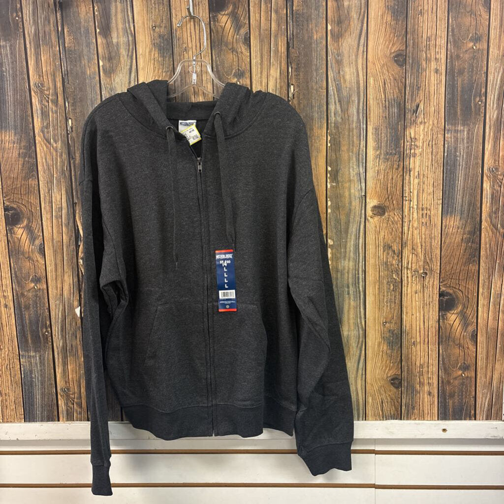 NWT Grey Fleece Jacket, Mens L
