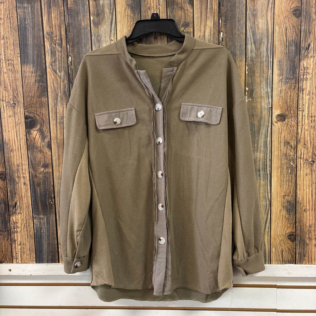 Brown Waffle Knit Jacket, Womens S