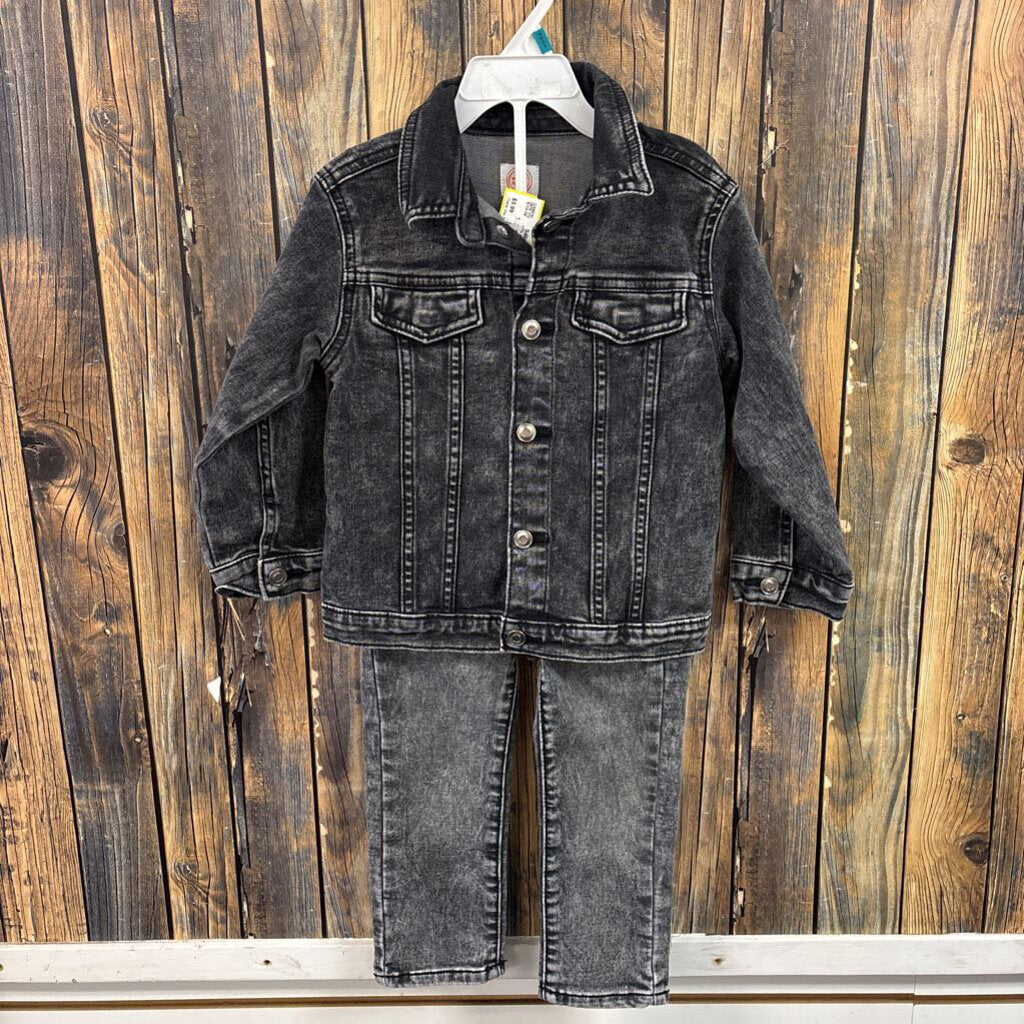 Acid Wash 2PC Denim Set, Girls 3T