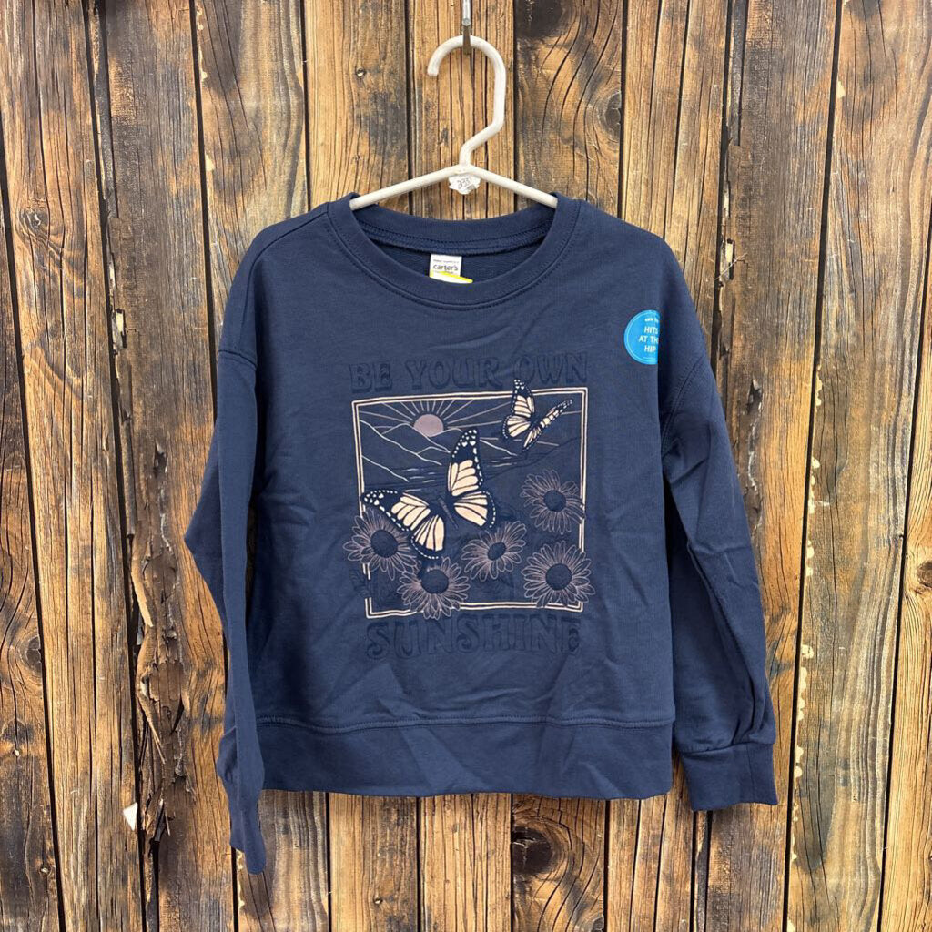 NWT Carters Butterfly Sweatshirt, Girls 6