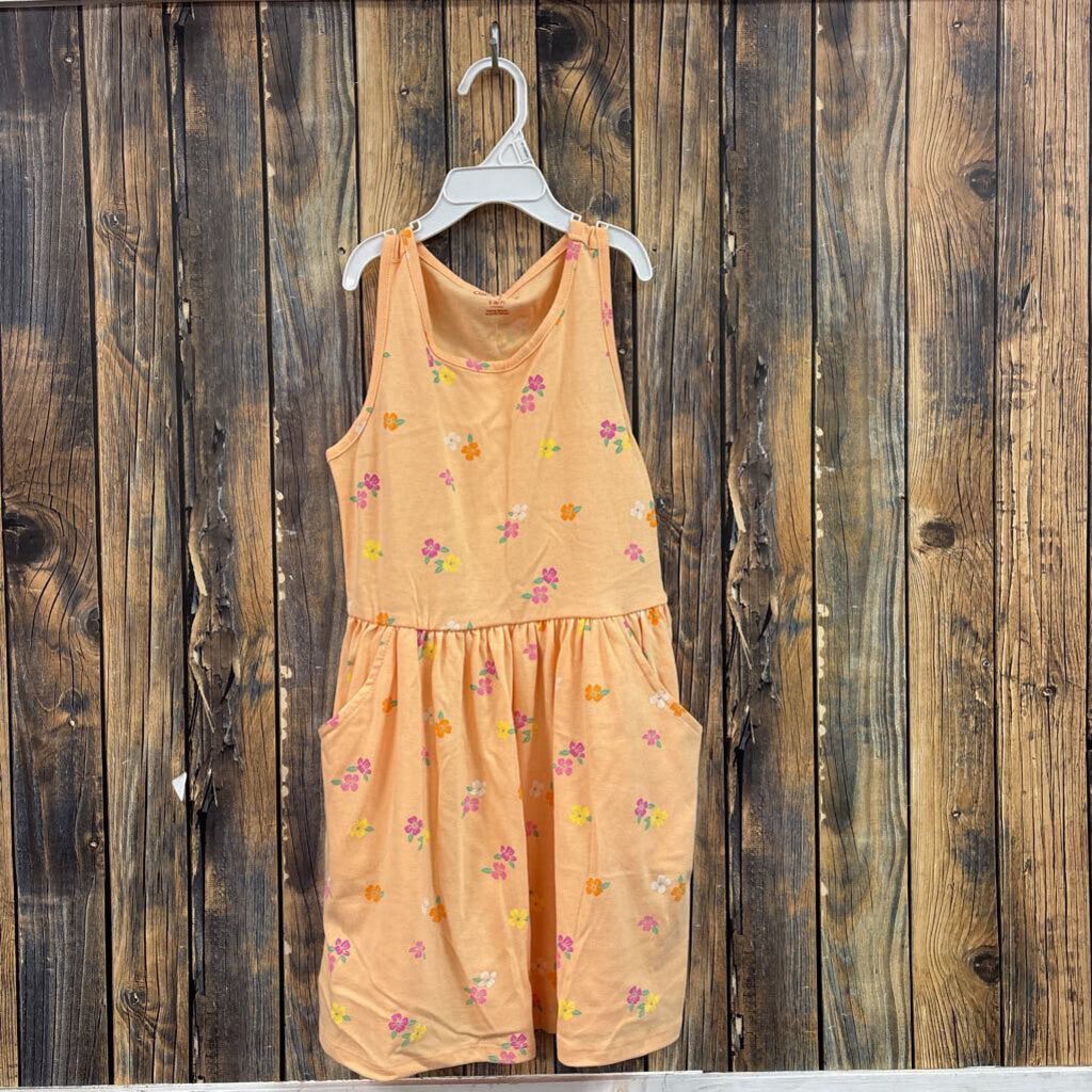 NWT Cat & Jack Orange Flower Dress, Girls 6