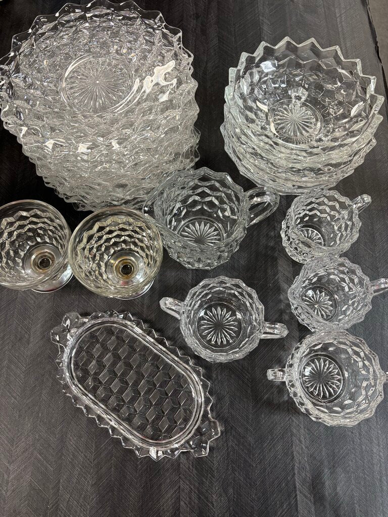 Vintage Fostoria American clear pressed glass tableware