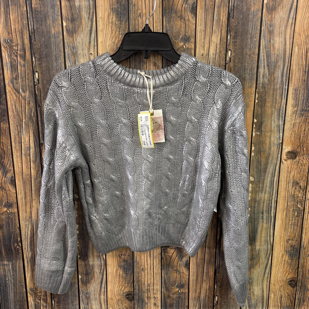 NWT Jessica Simpson Silver Sweater, Girl's 12