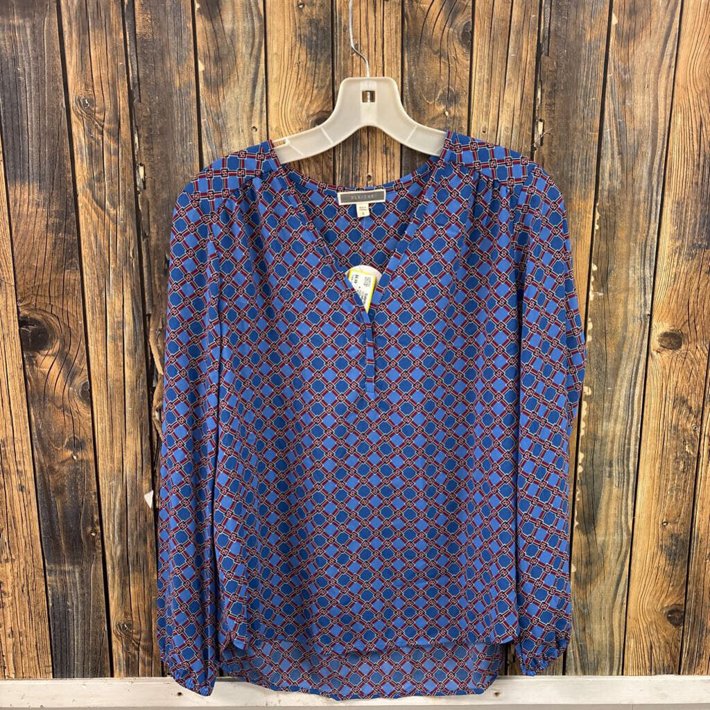 NWT Blue Geometric Top, Women;s S