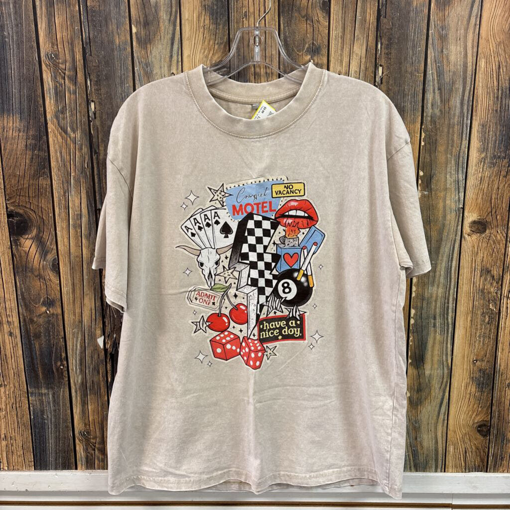 Cowgirl Motel Tee, Women's M