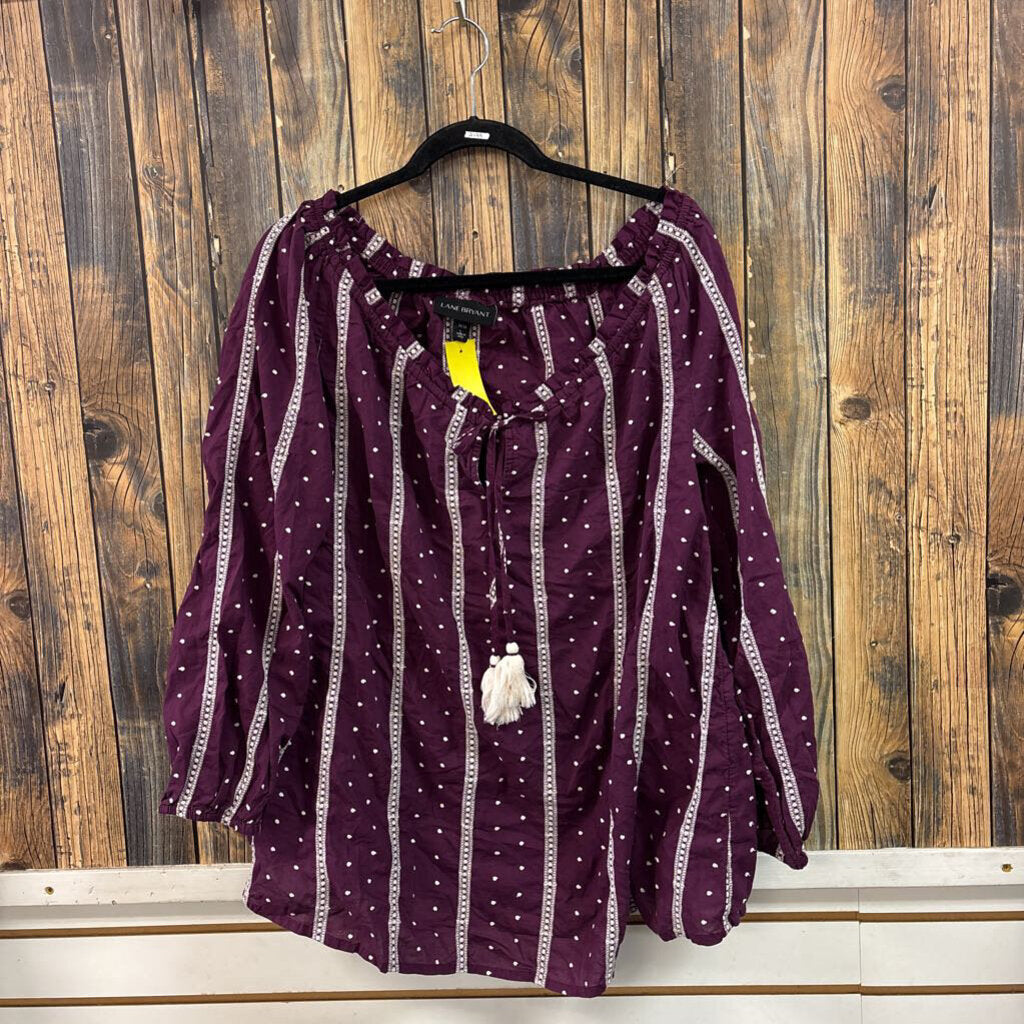 Lane Bryant Purple Embroidery Top Women's Size 14/16