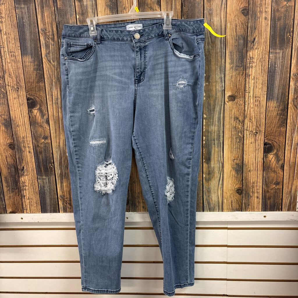 Lane Bryant Medium Wash Distressed Jeans Women's Size 18