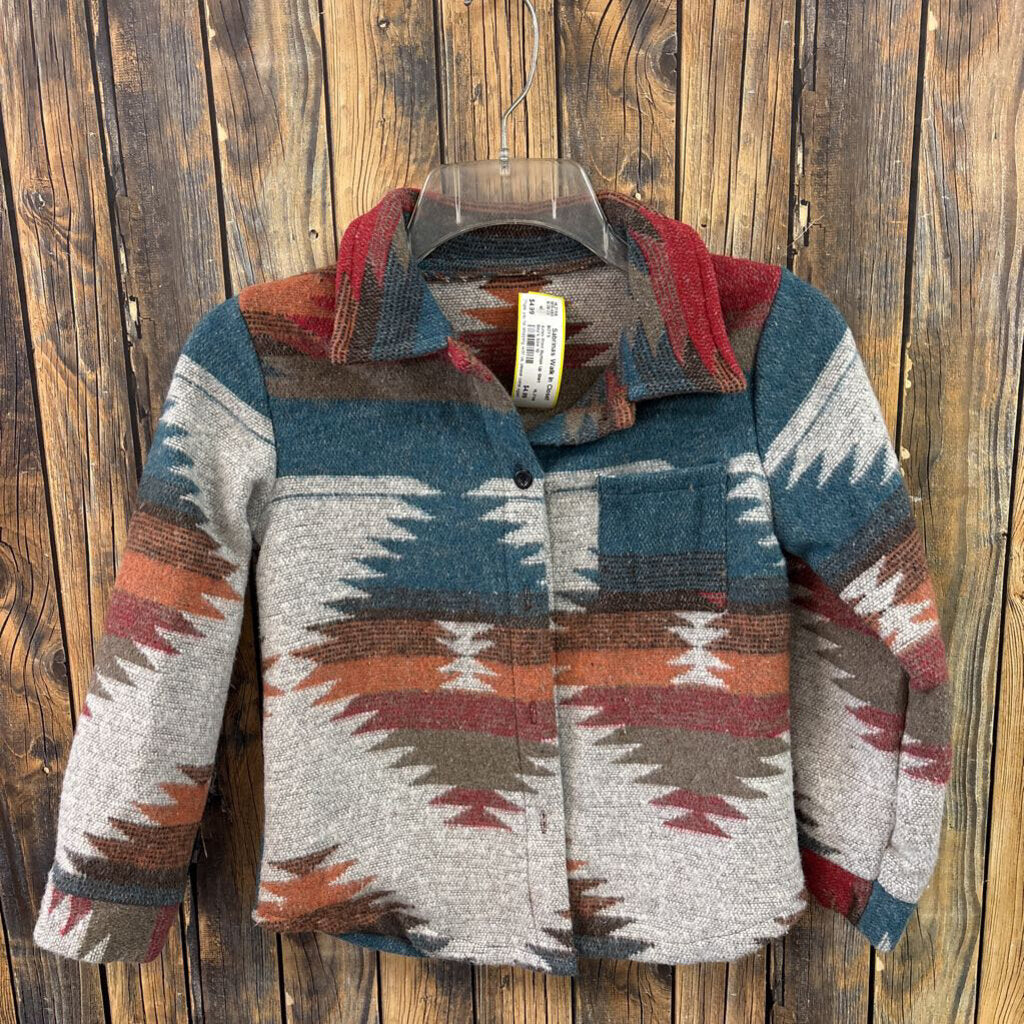Aztec Print Button Up Shirt Boy's Size 10